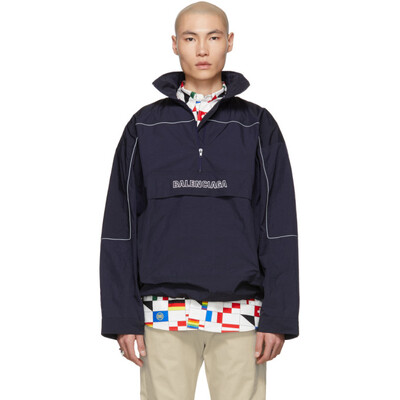 Balenciaga windbreaker sales mens navy