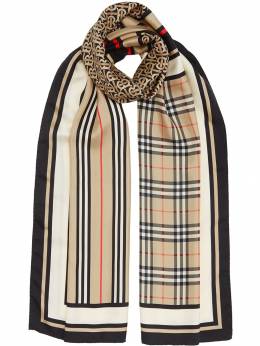 Burberry: Шарф  Icon Stripe в полоску