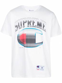 Supreme: Белая футболка  Champion