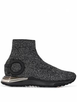 Salvatore Ferragamo: Чёрные кроссовки  Gancini