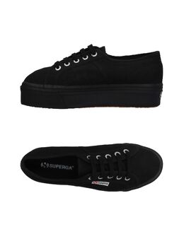 Superga: Чёрные кроссовки 