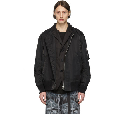 Sacai Black MA-1 Bomber Jacket SCM-011 (lpn5307723) — купить в Москве —  LePodium