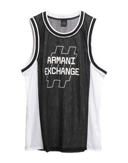 Armani Exchange: Майка с принтом 