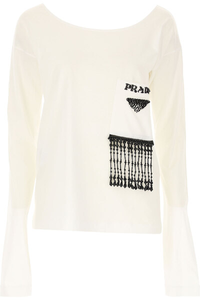 Prada T Shirt for Women On Sale in Outlet White Cotton 2021 2 4 6 34517r 1ppy f0964 lpn7721468 LePodium
