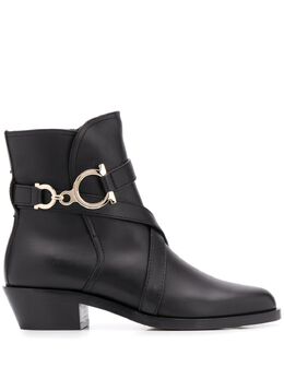Salvatore Ferragamo: Чёрные ботинки  Gancini