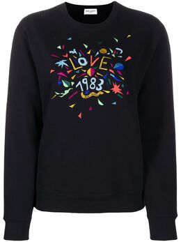 Saint Laurent: Чёрный свитшот  Love 1983