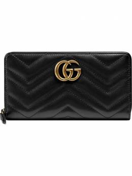 Gucci: Чёрный кошелёк  GG Marmont