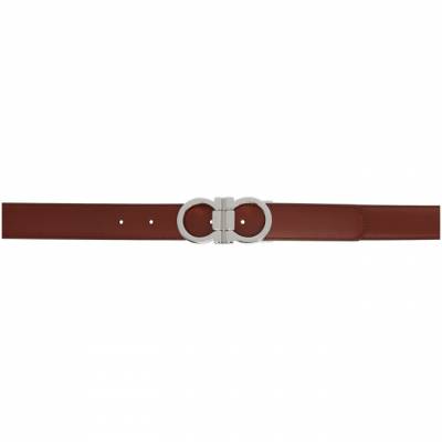 Salvatore Ferragamo Reversible Burgundy and Black Gancini Belt