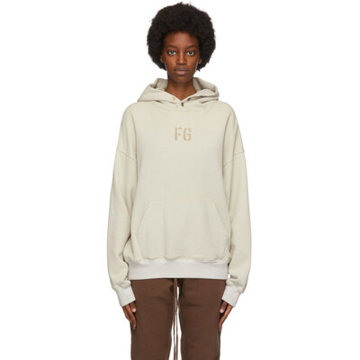 Fear of God Beige Fleece FG Hoodie FG50 014 lpn7429054 LePodium