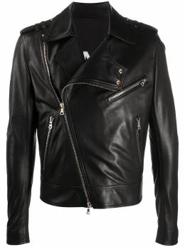 Balmain: Серебристая куртка  Biker