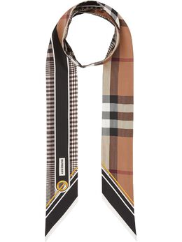 Burberry: Бежевый шарф Vintage Check