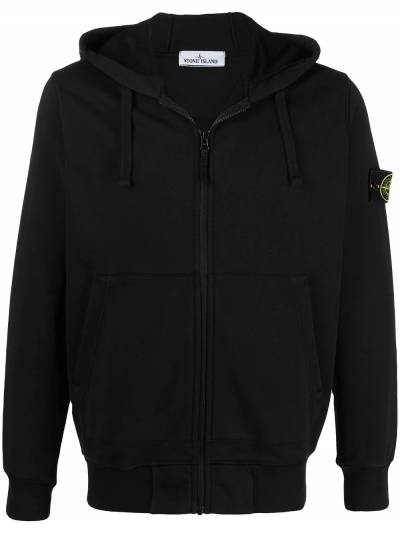 Stone island black pullover hoodie sale