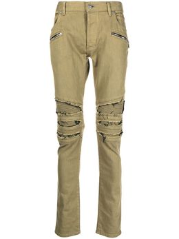 Balmain: Рваные джинсы 