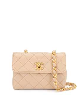 Chanel Pre-Owned: Бежевая сумка 