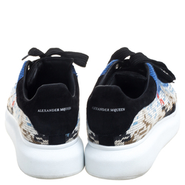 Alexander McQueen Multicolor Printed Canvas And Suede Oversized Sneakers Size 40 390228 lpn7840197 LePodium