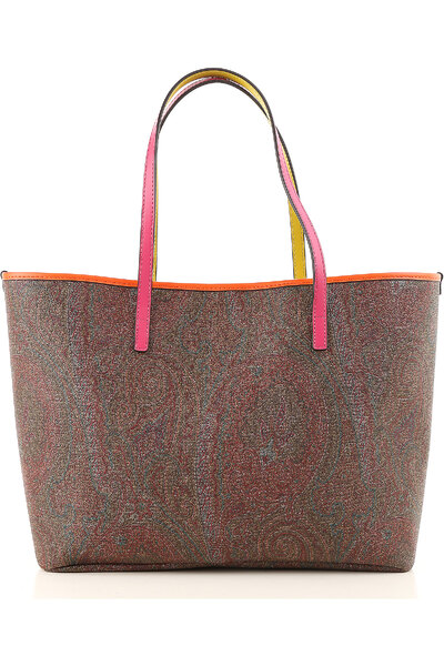 Etro Tote Bag On Sale Brown Coated Canvas 2021 0b374 8040 8000 lpn7998964