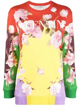 Valentino: Свитшот с растительным принтом 