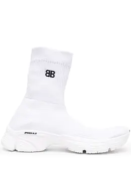 Balenciaga: Белые кроссовки Speed.3