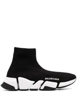 Balenciaga: Чёрные кроссовки Speed.2