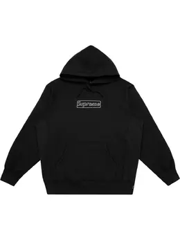 Supreme: Чёрная толстовка  Kaws Chalk