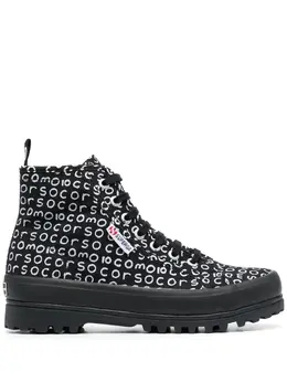 Superga: Чёрные кроссовки 