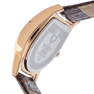 Aigner Silver Gold Plated Stainless Steel Leather Asti Due A32200 Women s Wristwatch 30mm 389466 lpn7871401 LePodium