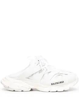 Balenciaga: Белые сабо Track