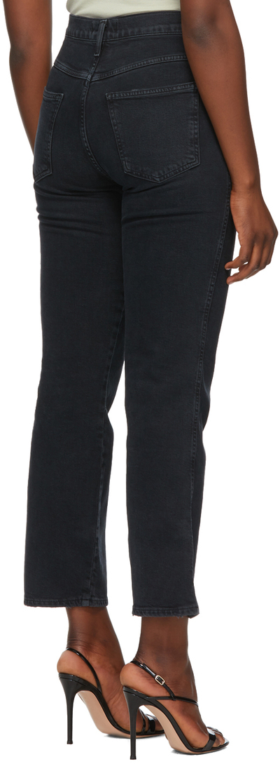 AGOLDE Black Pinch Waist High Rise Kick In Realm Jeans A095D 1046