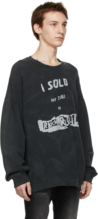 R13 Black I Sold My Soul Oversized Sweatshirt R13W7785 09