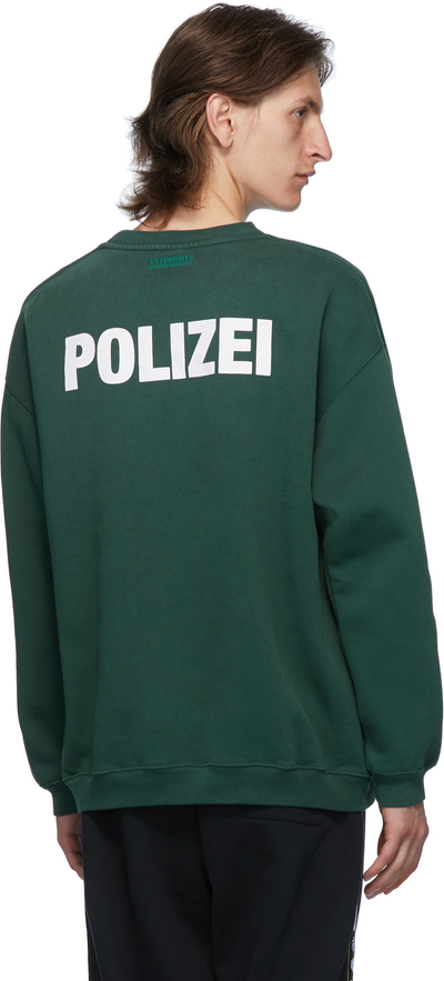 VETEMENTS Green Polizei Sweatshirt UAH21TR529 lpn6911051 LePodium