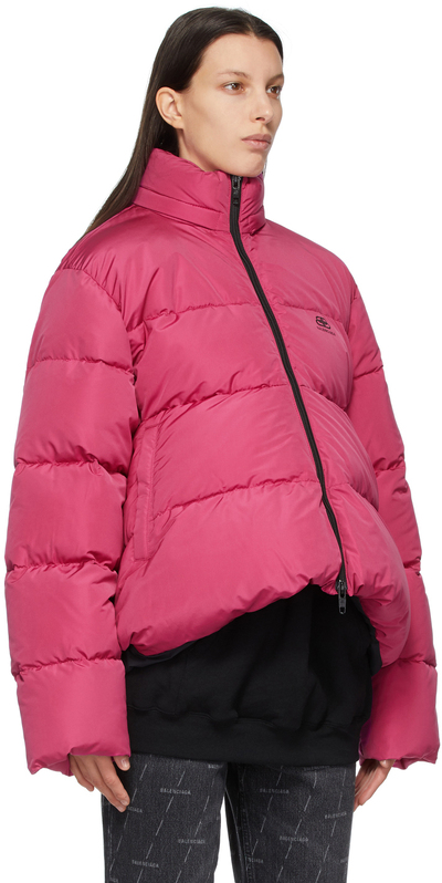 Balenciaga Pink C Shape BB Puffer Jacket 601763 tyd36 lpn7834545 LePodium