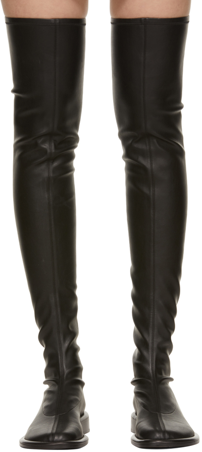 Proenza Schouler Black Pipe Ruched Tall Boots PS36004B 13050