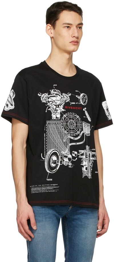 Givenchy Black Schematics T Shirt BM710Q3002 lpn7670510 LePodium