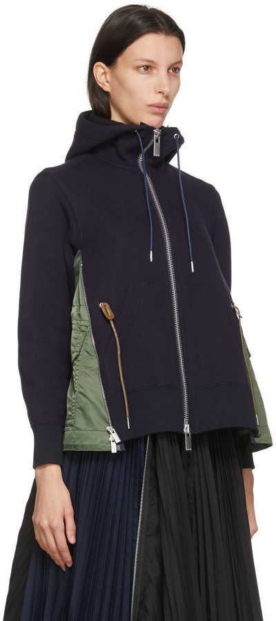 sacai Navy & Khaki Sponge Sweat X MA-1 Zip-Up Hoodie SCW-060