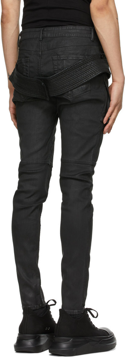 Rick Owens Drkshdw Black Wax Easy Creatch Cut Jeans DU21S2370 SBW