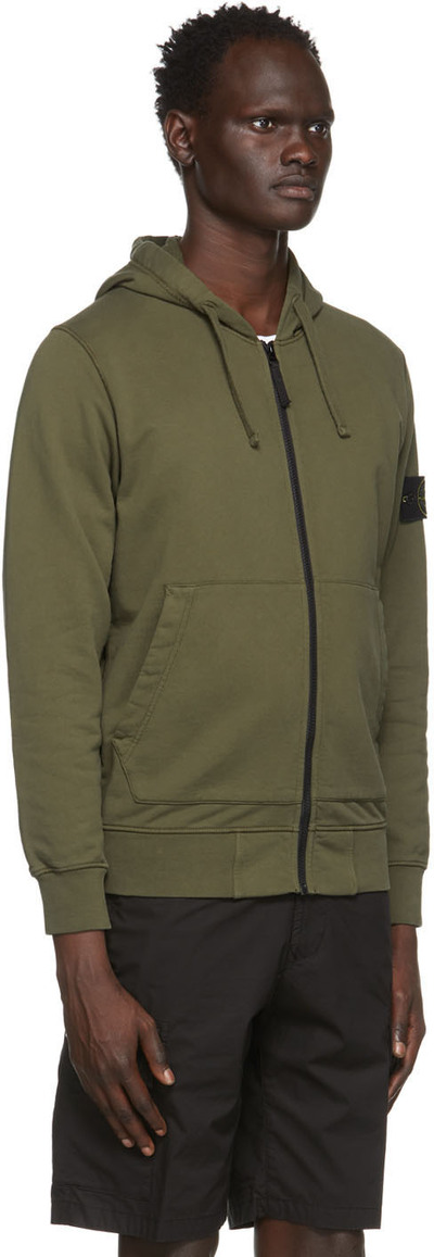 Khaki green stone island hoodie sale