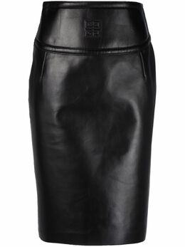 Givenchy: Кожаная юбка 