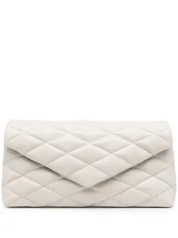 Saint Laurent: Белый клатч Sade Puffer Envelope