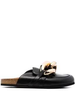 JW Anderson: Чёрные туфли  Chain Loafer