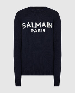 Balmain: Тёмный свитер 