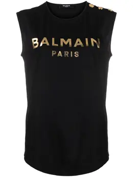 Balmain: Футболка с принтом