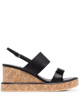 Salvatore Ferragamo: Чёрные сандалии  Vara Bow
