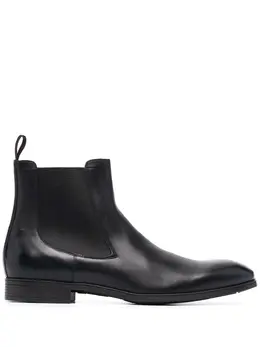 Santoni: Чёрные ботинки 