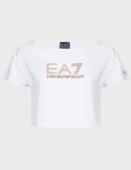 EA7 EMPORIO ARMANI: Белый топ 