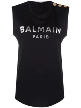 Balmain: Майка с принтом