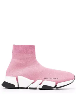 Balenciaga: Розовые кроссовки  Speed.2