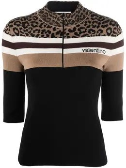 Valentino: Свитер с леопардовым принтом 