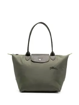 Longchamp: Зелёная сумка  Le Pliage