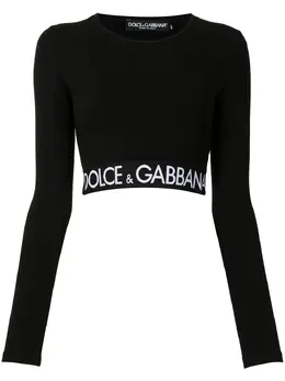 Dolce & Gabbana: Чёрный топ 