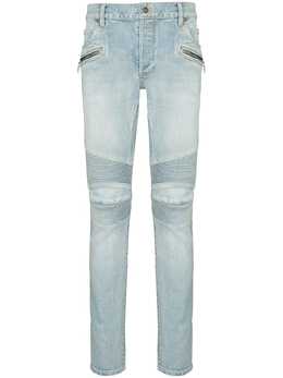 Balmain: Светлые джинсы  Biker
